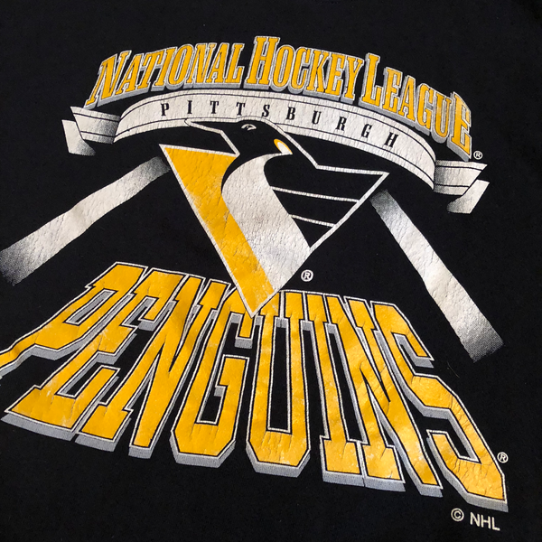 1994 Pittsburgh Penguins Logo Crewneck Black Size X-Large - Beyond 94