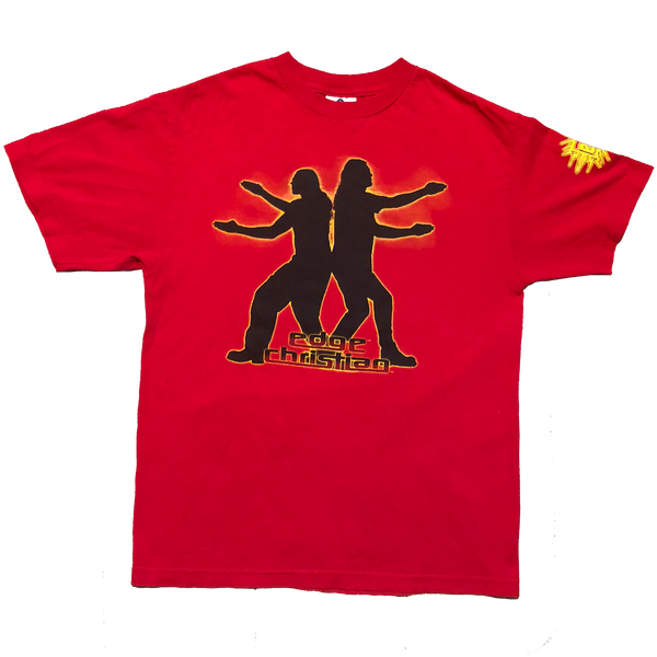 2000 WWF Edge & Christian "Pose-Itively Awesome" Shirt Red Size Medium - Beyond 94