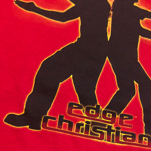 2000 WWF Edge & Christian "Pose-Itively Awesome" Shirt Red Size Medium - Beyond 94