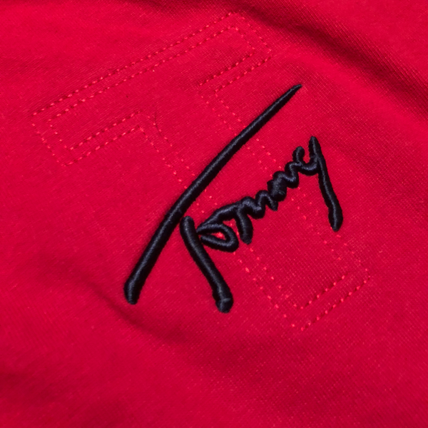 Vintage Tommy Hilfiger Zip Pullover Red/Navy Size Large - Beyond 94