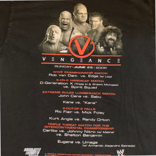 2006 WWE RAW "Vengeance PPV" Shirt Black Size Small - Beyond 94